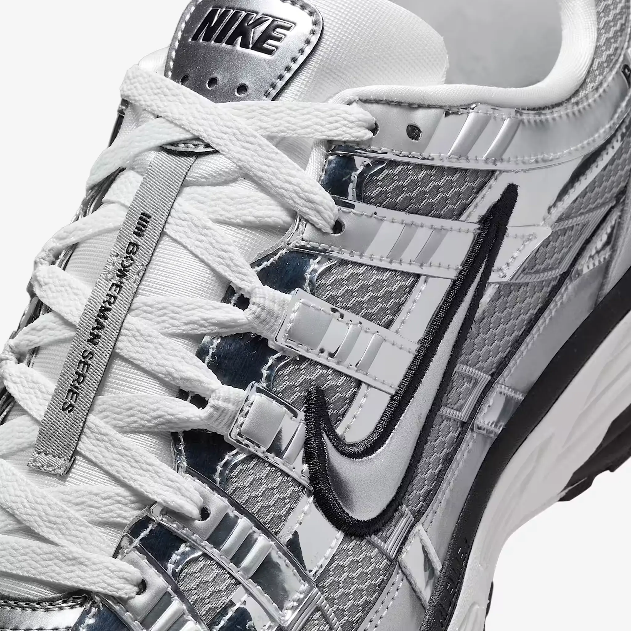 Detail view of Nike P-6000 Metallic Silver